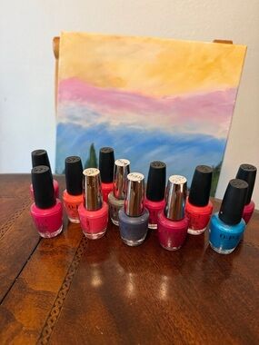 OPI Bright Pink, Coral, Blue & Purple Nail Polish Bundle